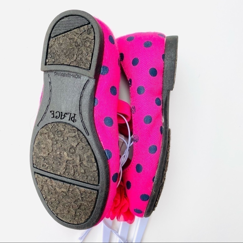 Nwt Pink Polka Dot Flower Flats Girls Size 5 - Picture 8 of 13